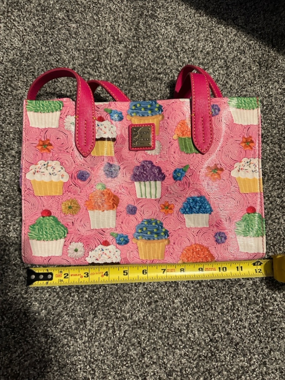 Pink Cupcake Print Tote Bag with Hot Pink Handles - Picture 10 of 10